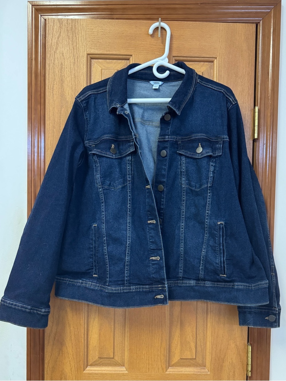 Sonoma Dark Blue Denim Trucker Jean Jacket Women’s Plus Size Classic Jean Coat